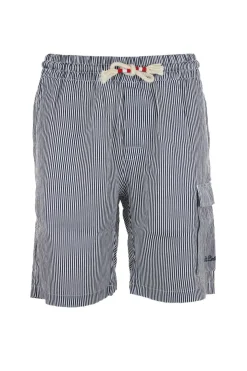 Bermuda in lino a righe con coulisse