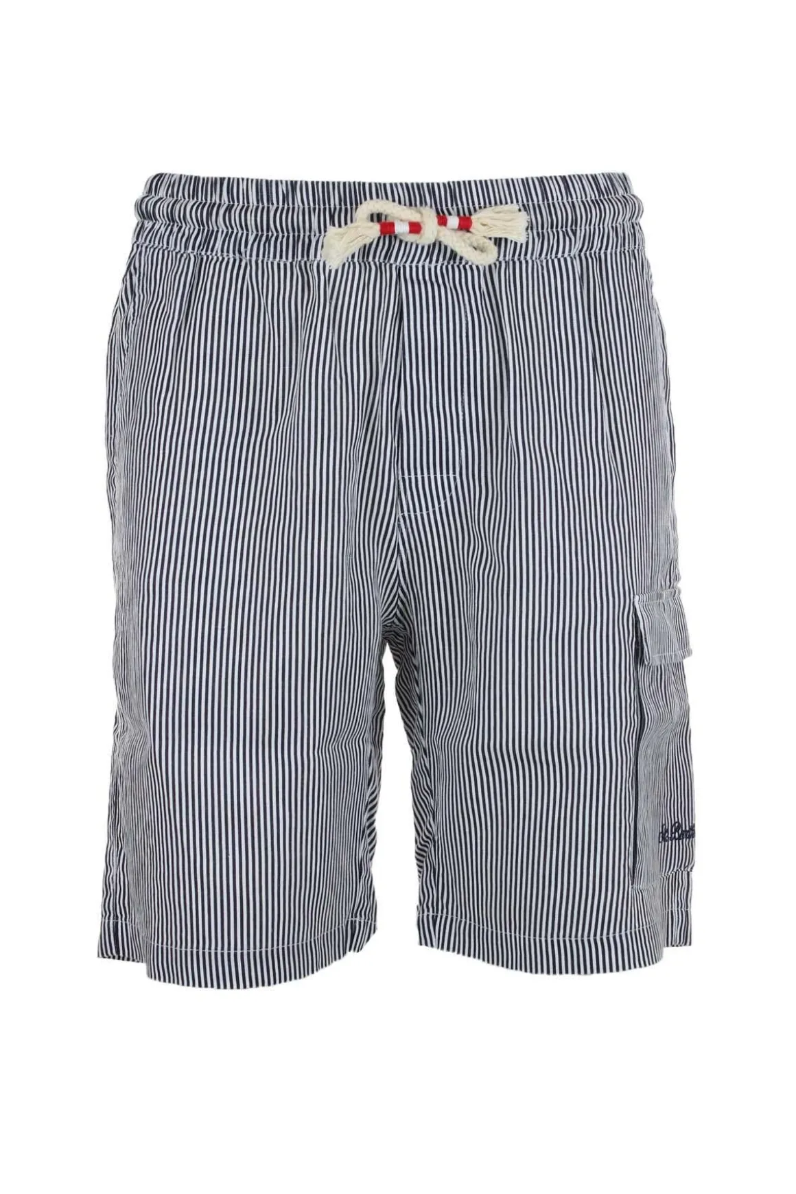 Bermuda in lino a righe con coulisse