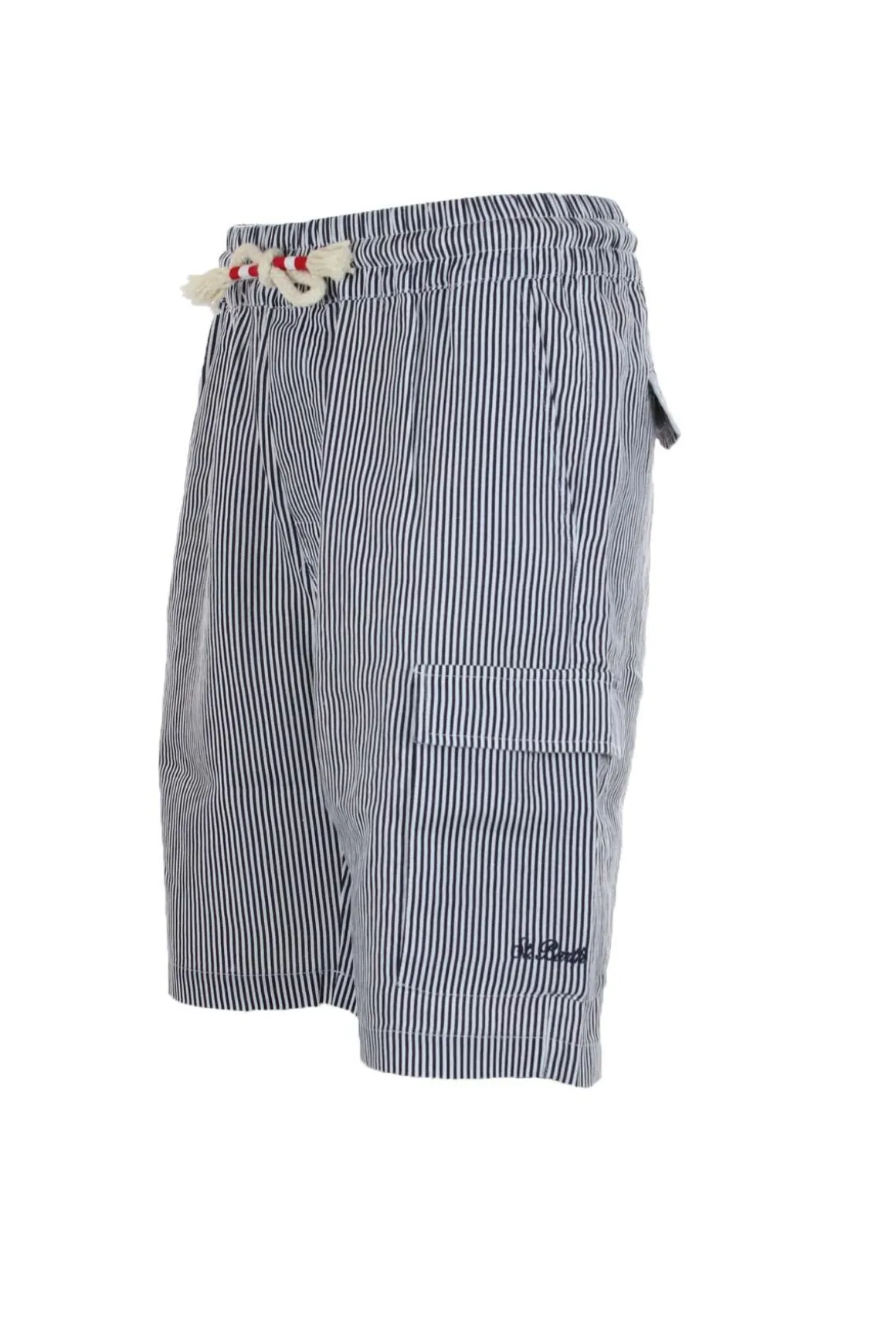 Bermuda in lino a righe con coulisse