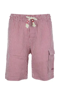 Bermuda in lino a righe con coulisse