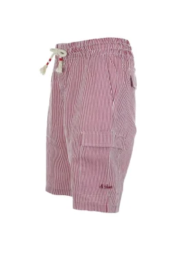 Bermuda in lino a righe con coulisse