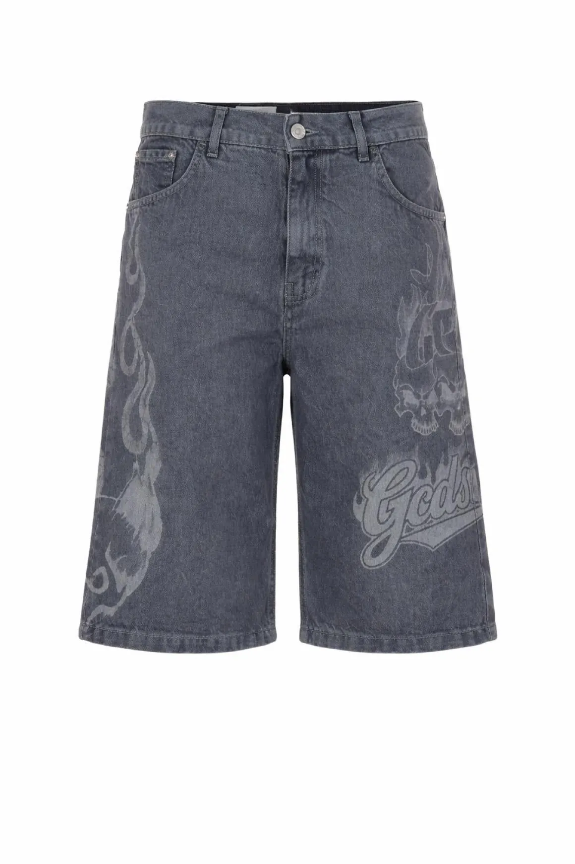 Bermuda Uomo Denim con Stampa e Logo