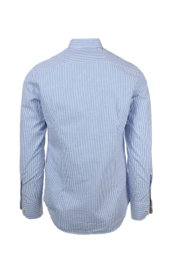 Camicia a righe in cotone seersucker