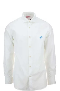 Camicia a righe in cotone seersucker