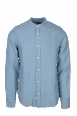 Camicia lino manica lunga collo coreana