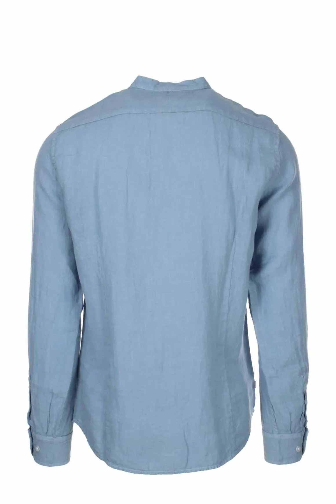 Camicia lino manica lunga collo coreana