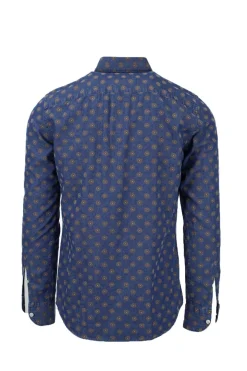 Camicia manica lunga cotone fantasia washed