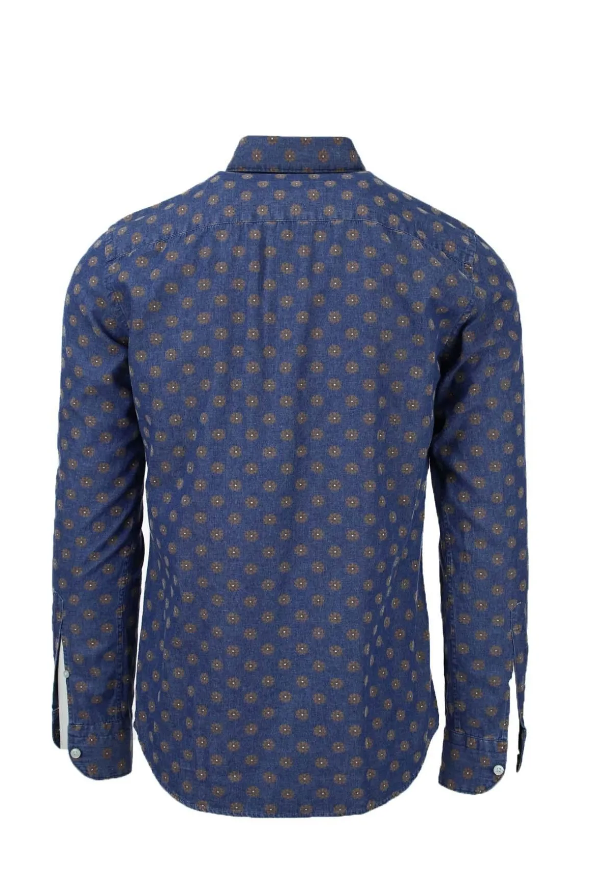 Camicia manica lunga cotone fantasia washed