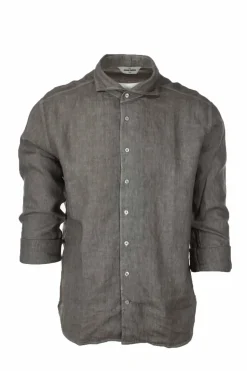 Camicia manica lunga lino lavato