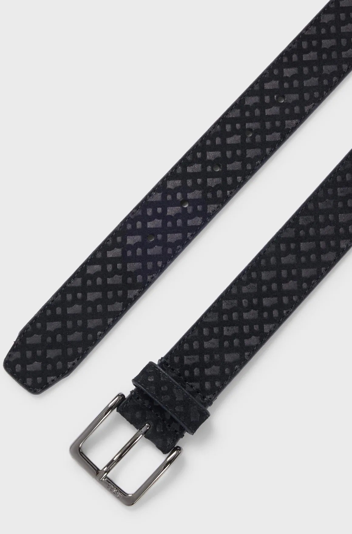 Cintura in pelle scamosciata con monogramma