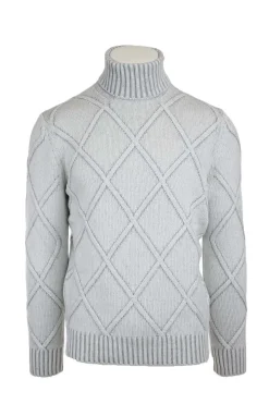 Dolcevita in lana intarsi a rombi