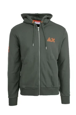 felpa cardigan zip con cappuccio