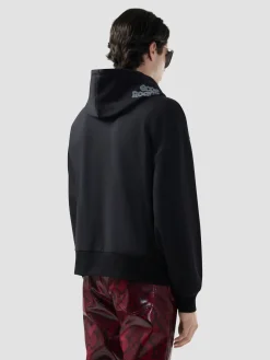 Felpa con cappuccio e stampa gotica