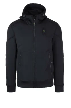 Felpa zip in neoprene con cappuccio