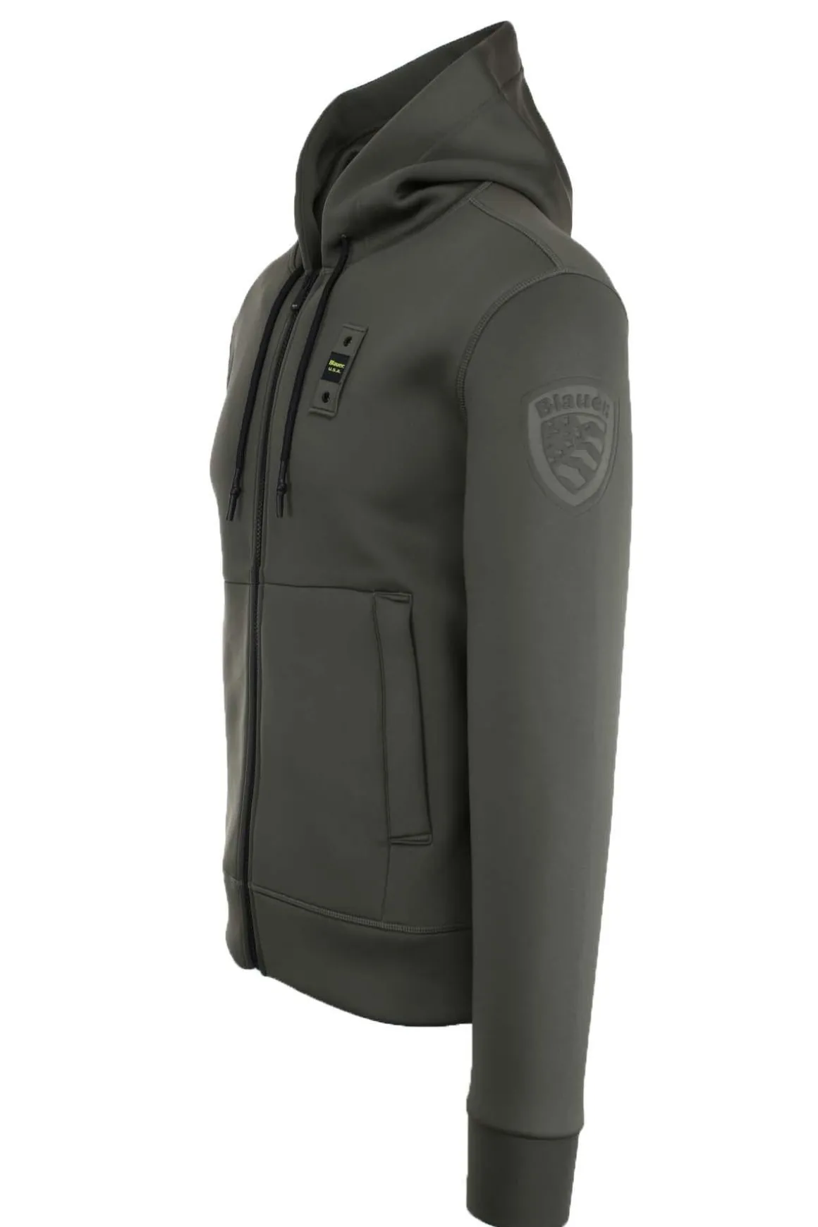 Felpa zip in neoprene con cappuccio COLBY NEOPRENE