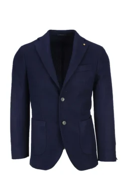 Giacca blazer monopetto in misto lana.