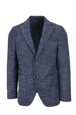 Giacca monopetto lana micro quadri