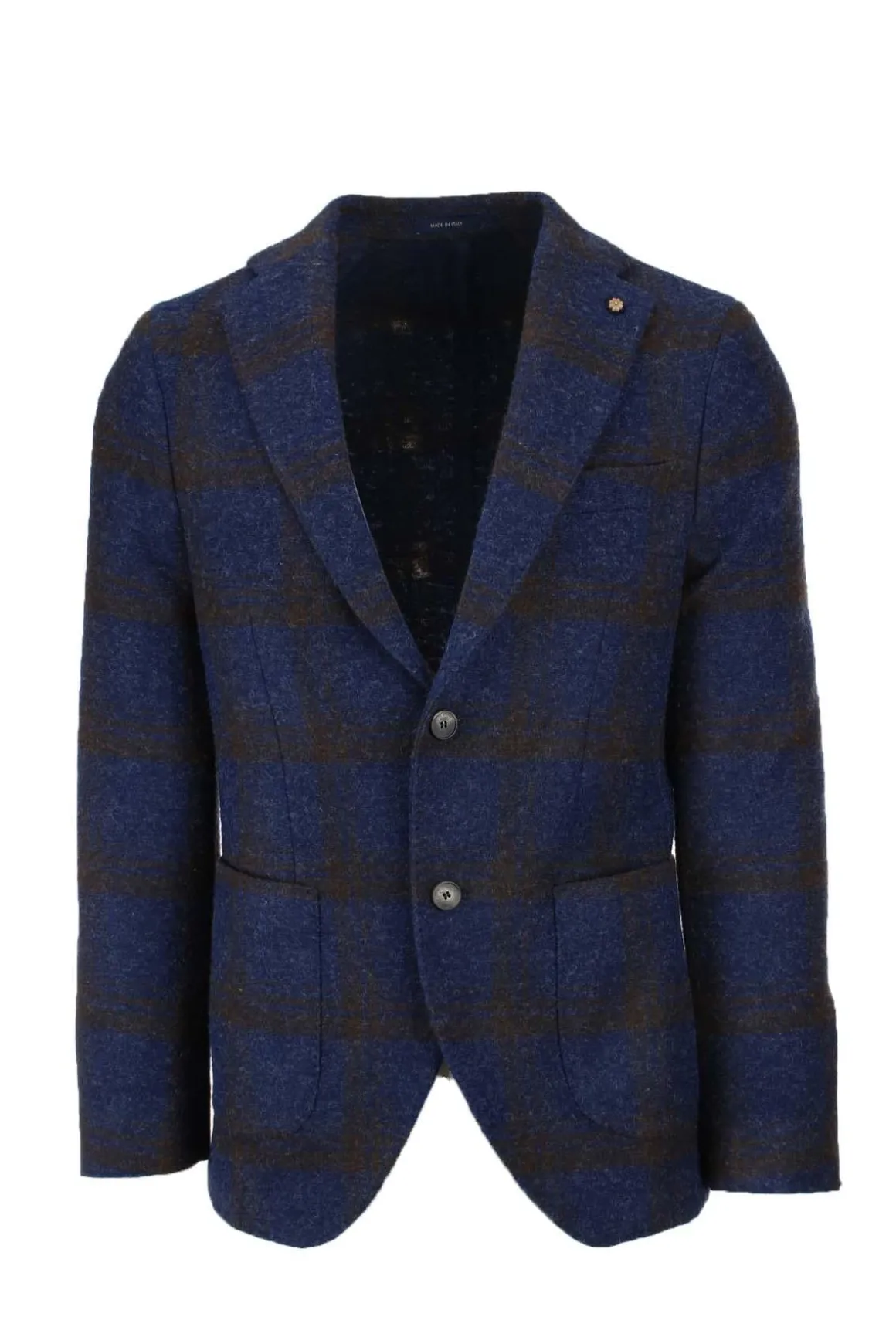 Giacca monopetto lana quadri