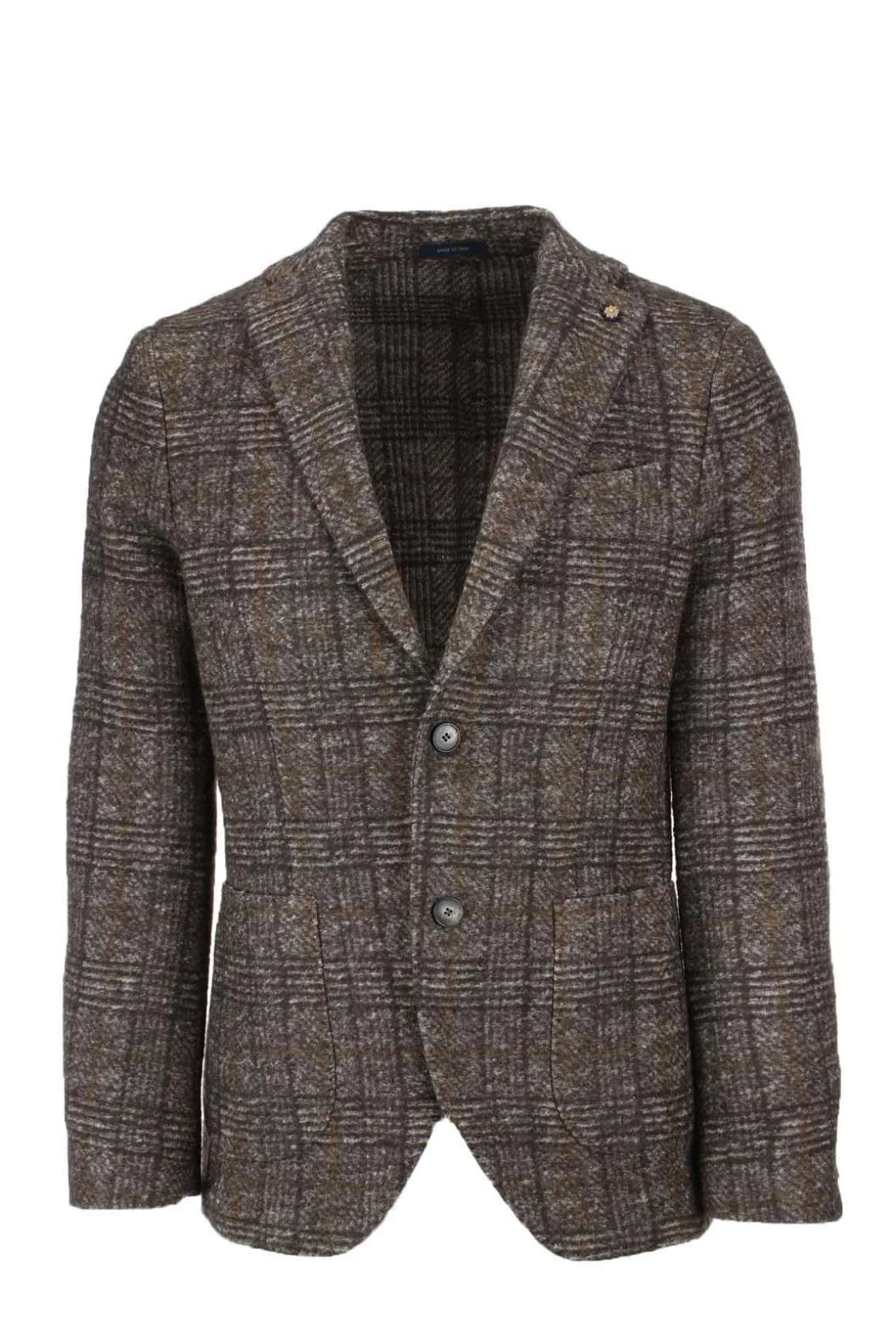 Giacca monopetto lana quadri