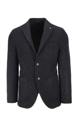 Giacca monopetto lana quadri