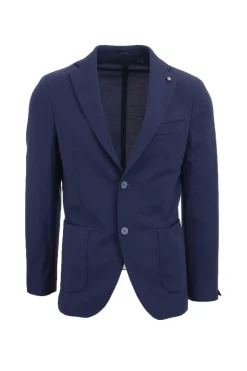 Giacca monopetto sfoderata in tessuto stretch