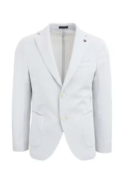 Giacca monopetto sfoderata in tessuto stretch