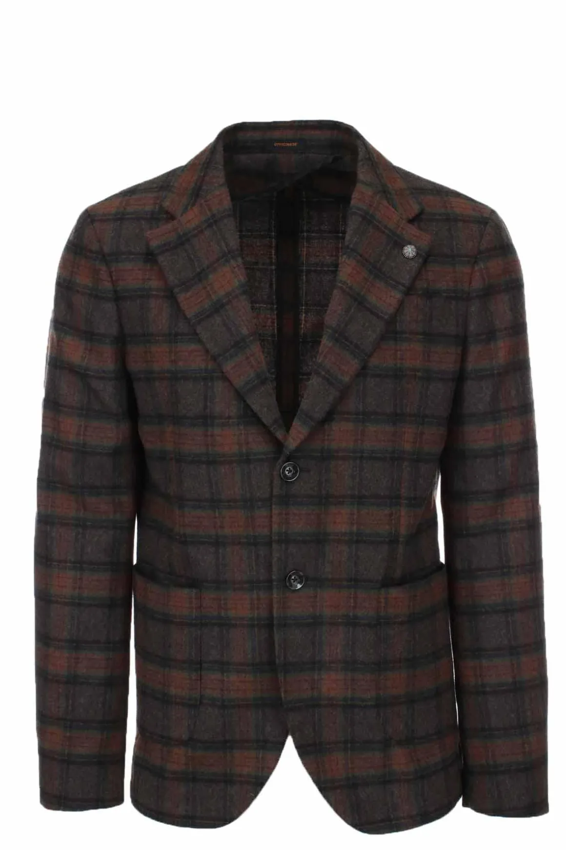 Giacca sfoderata in lana a quadri