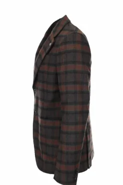 Giacca sfoderata in lana a quadri