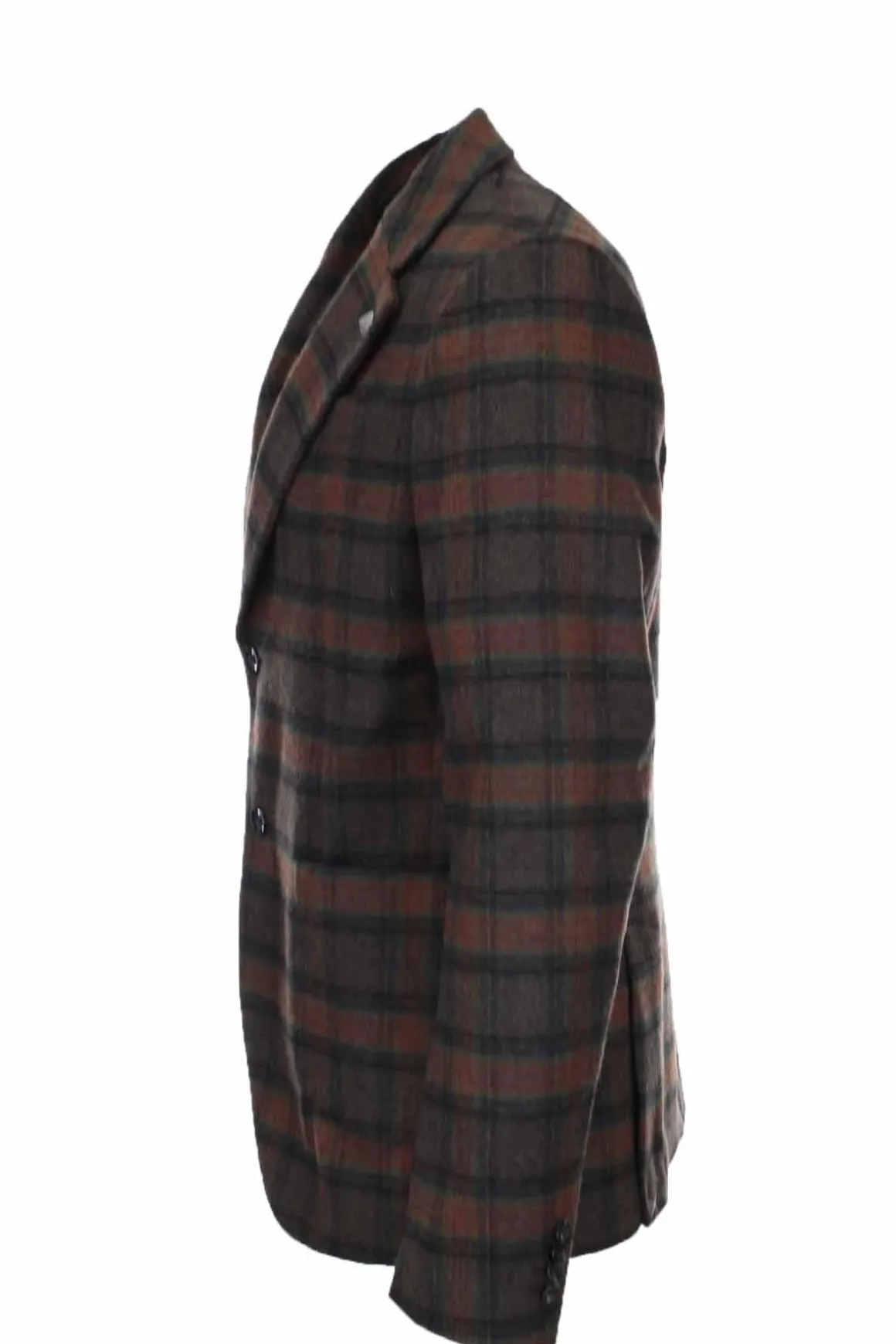 Giacca sfoderata in lana a quadri