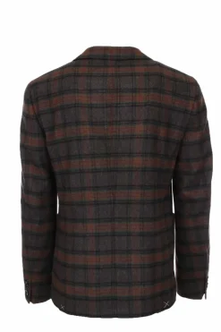 Giacca sfoderata in lana a quadri