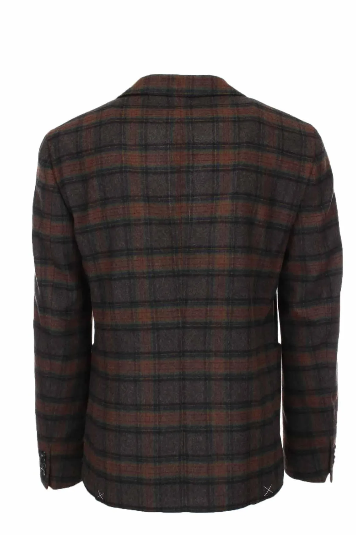 Giacca sfoderata in lana a quadri