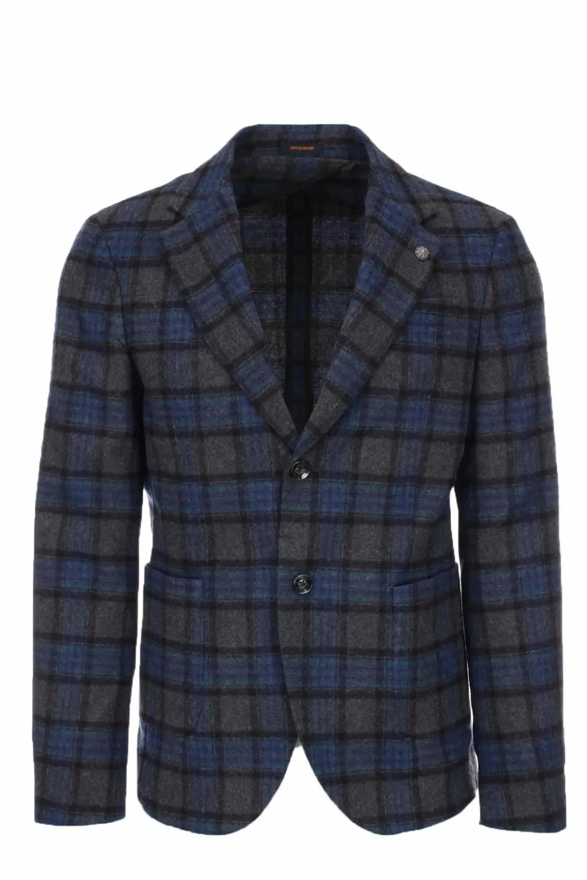 Giacca sfoderata in lana a quadri