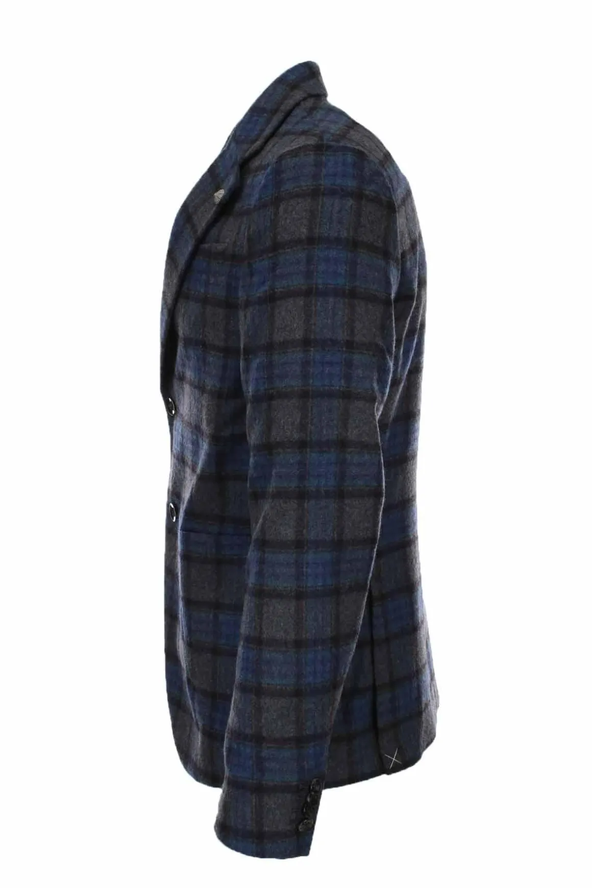 Giacca sfoderata in lana a quadri