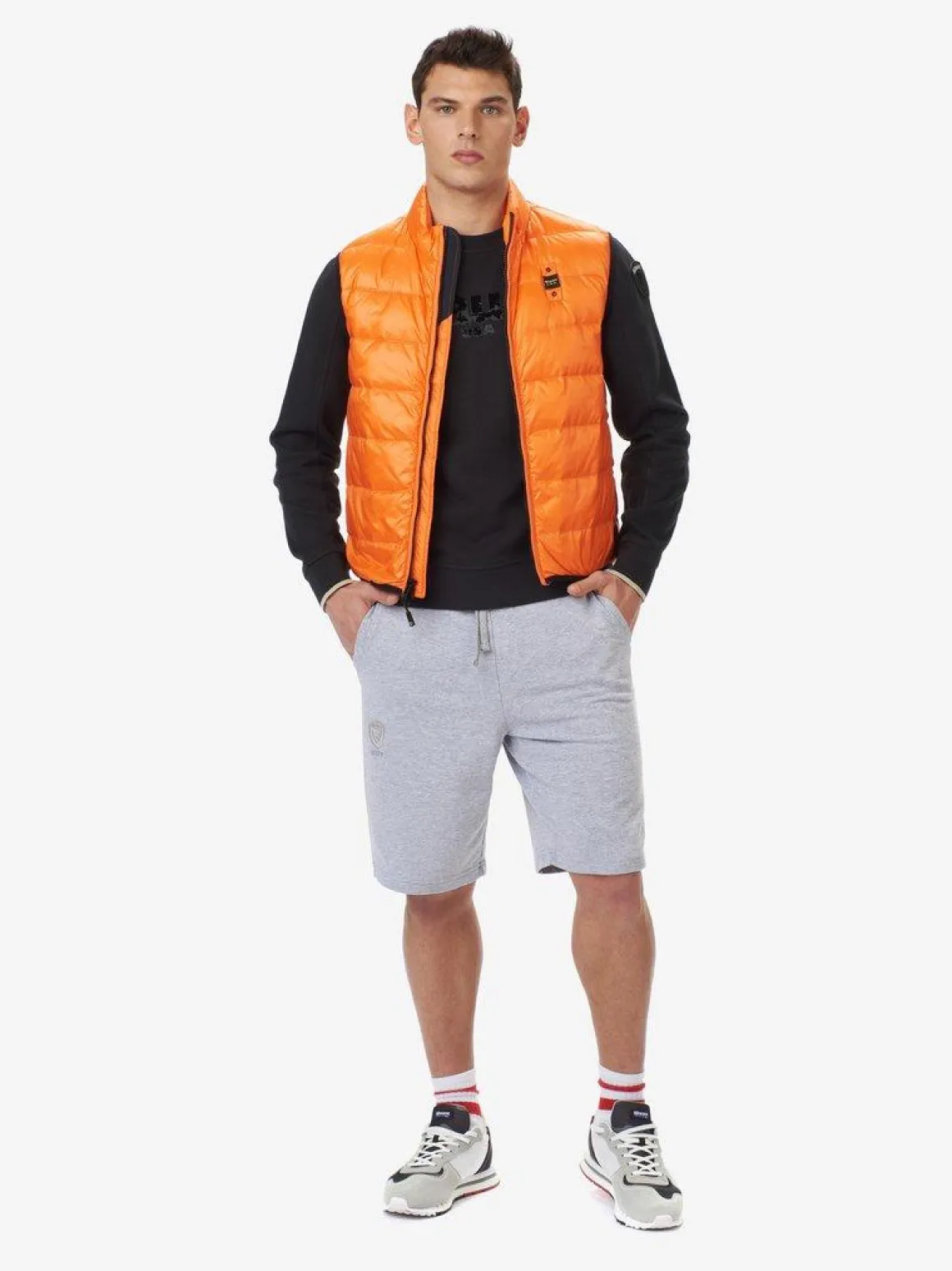 Gilet smanicato impunture orizzontali