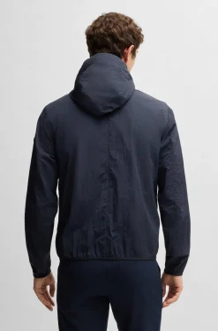 Giubbotto in nylon stropicciato con cappuccio