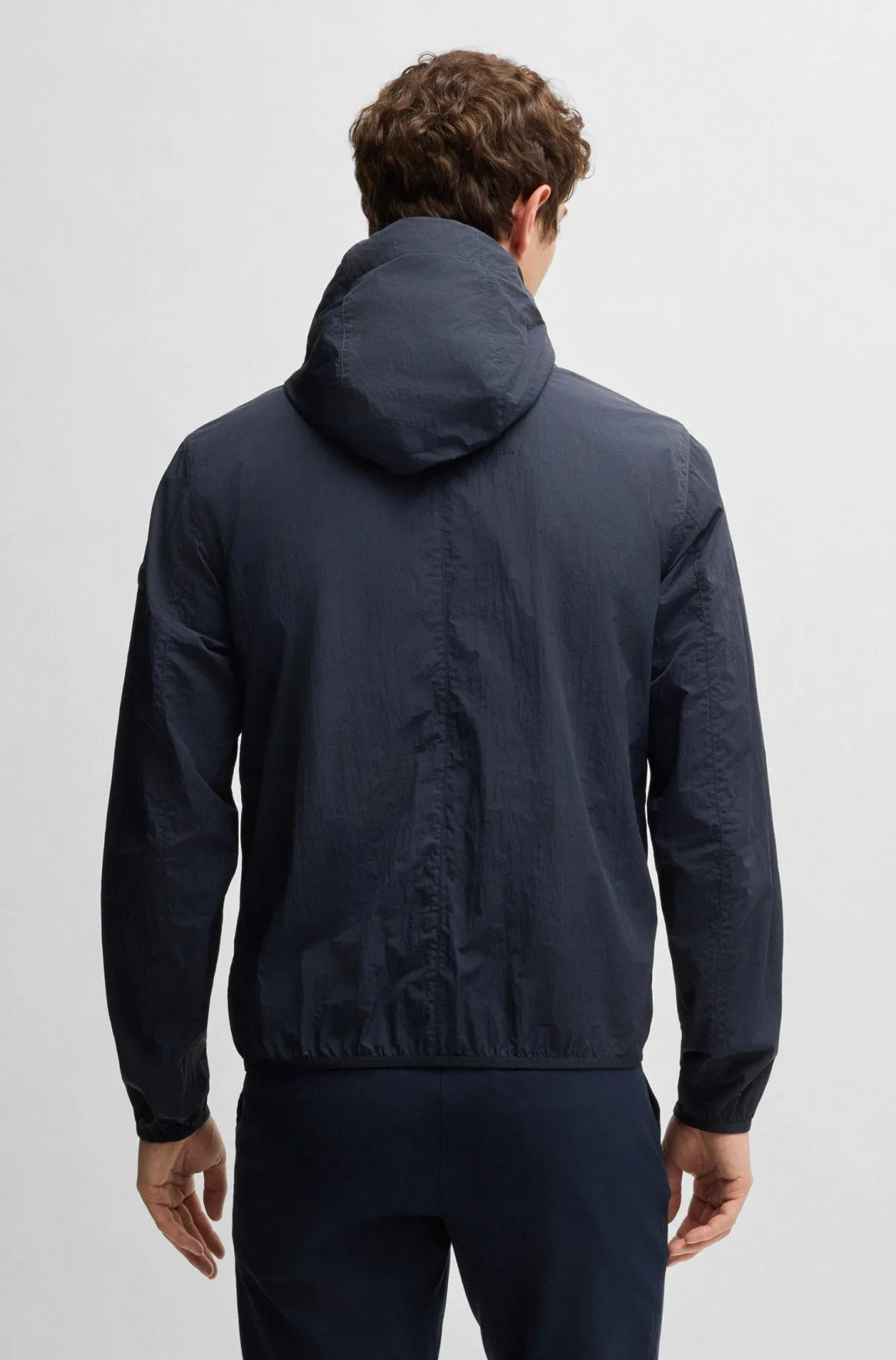 Giubbotto in nylon stropicciato con cappuccio