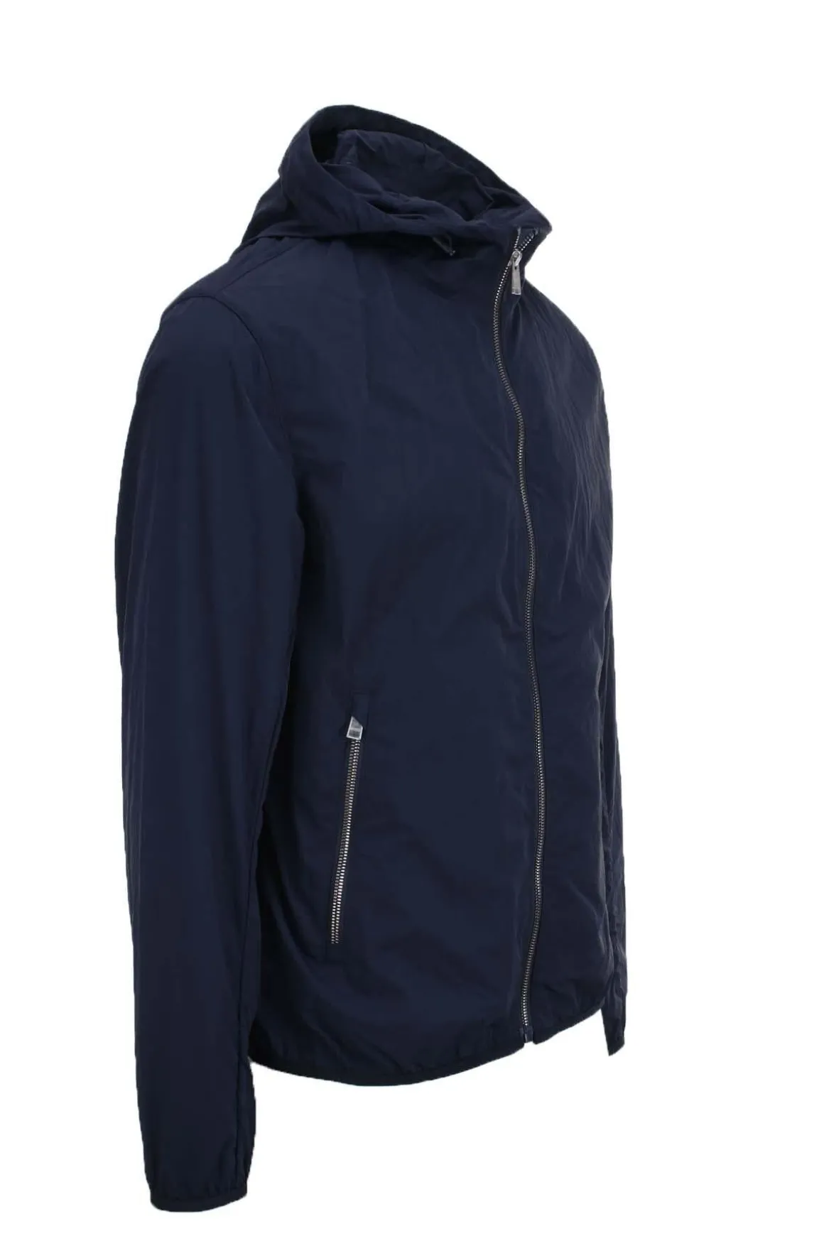 Giubbotto in nylon stropicciato con cappuccio