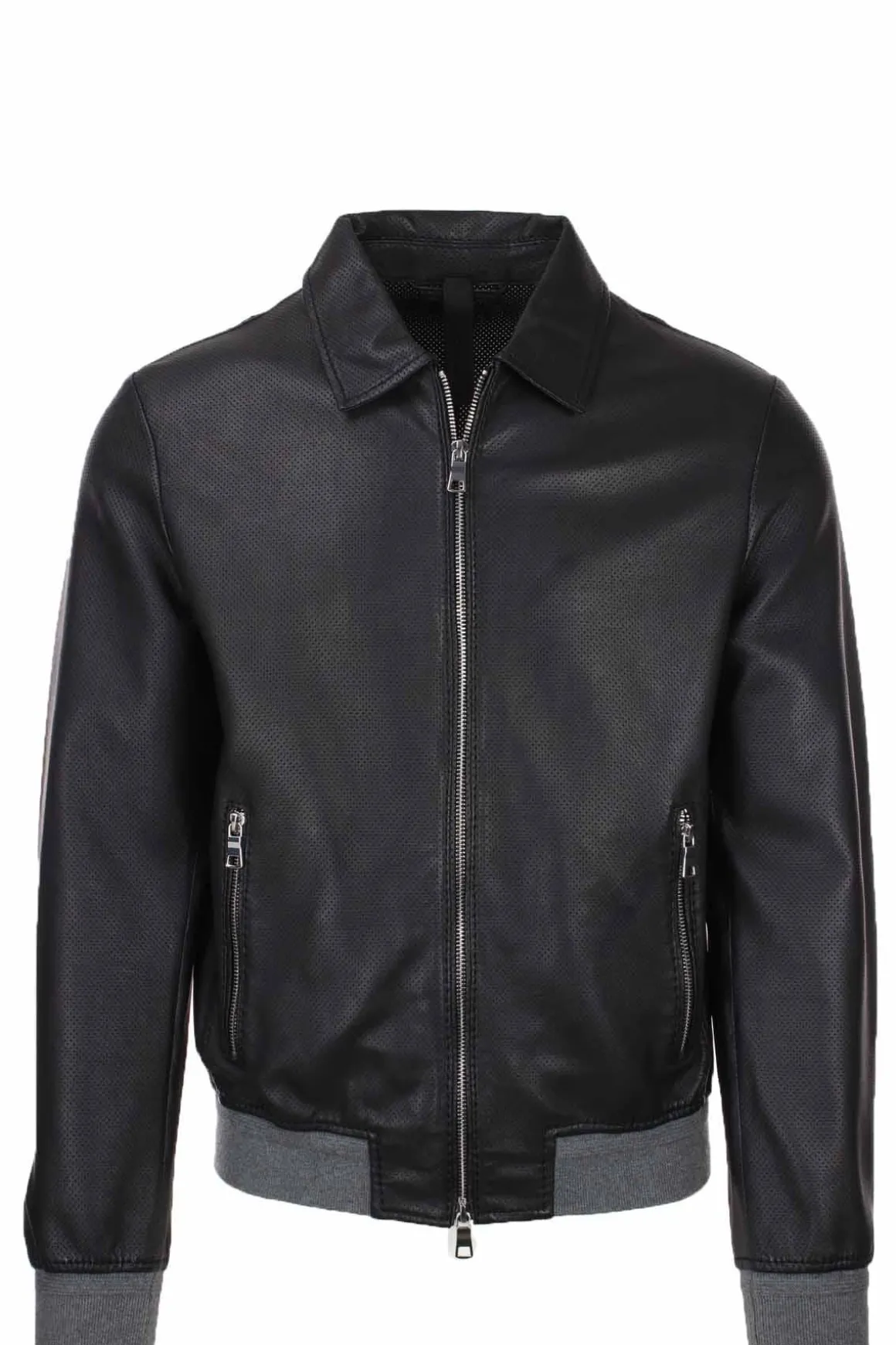 Giubbotto in pelle microforata