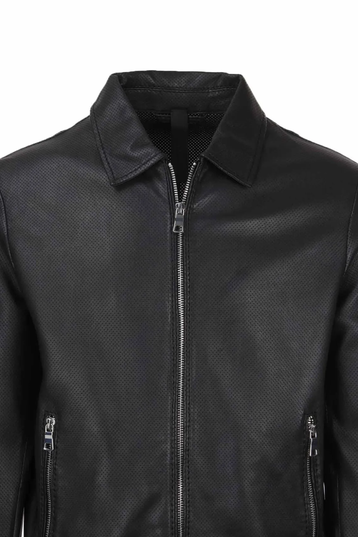 Giubbotto in pelle microforata