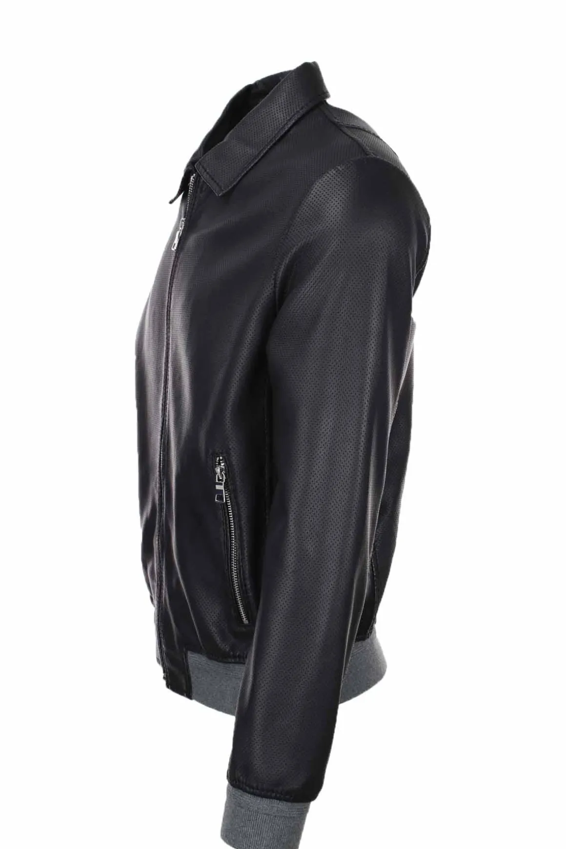 Giubbotto in pelle microforata