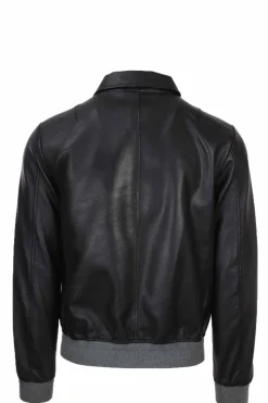 Giubbotto in pelle microforata