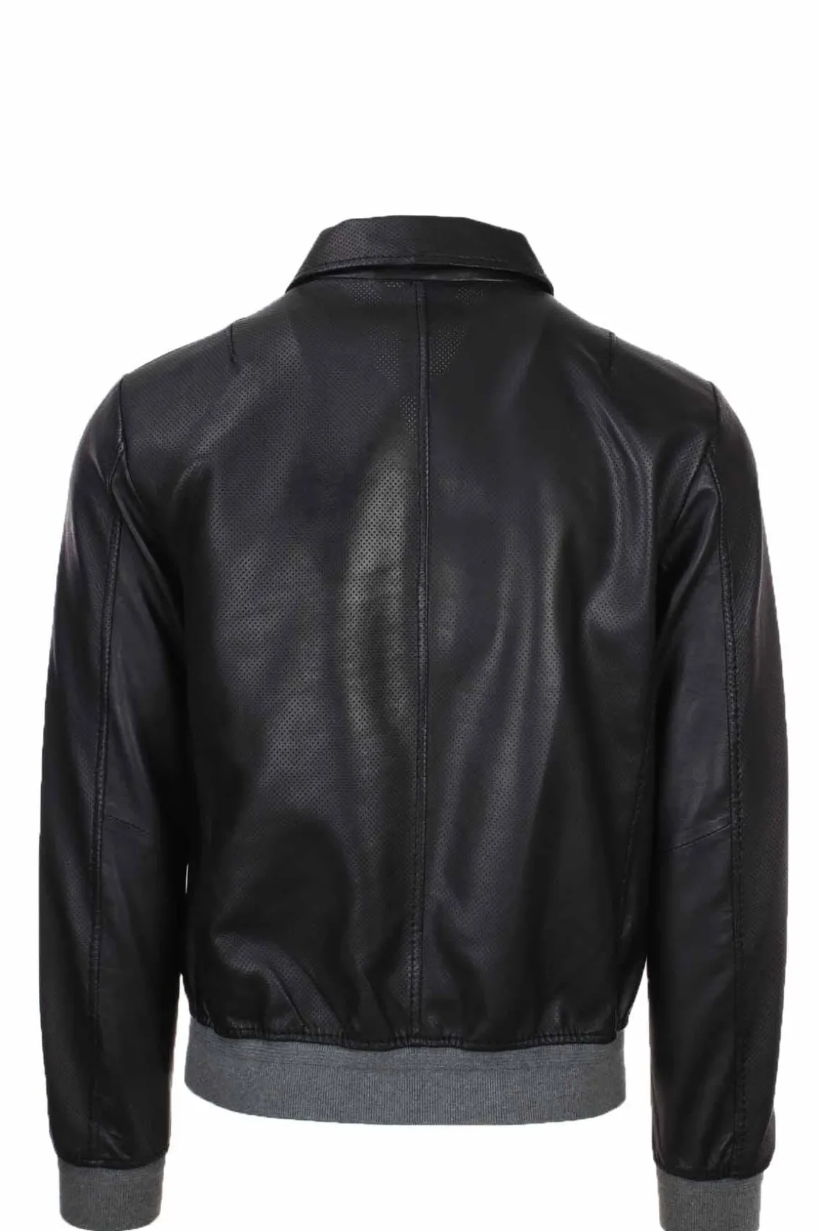 Giubbotto in pelle microforata