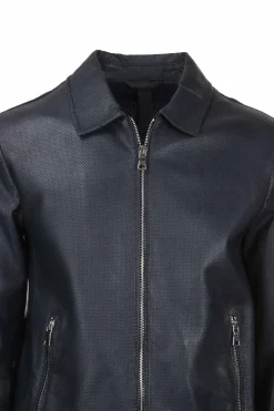 Giubbotto in pelle microforata