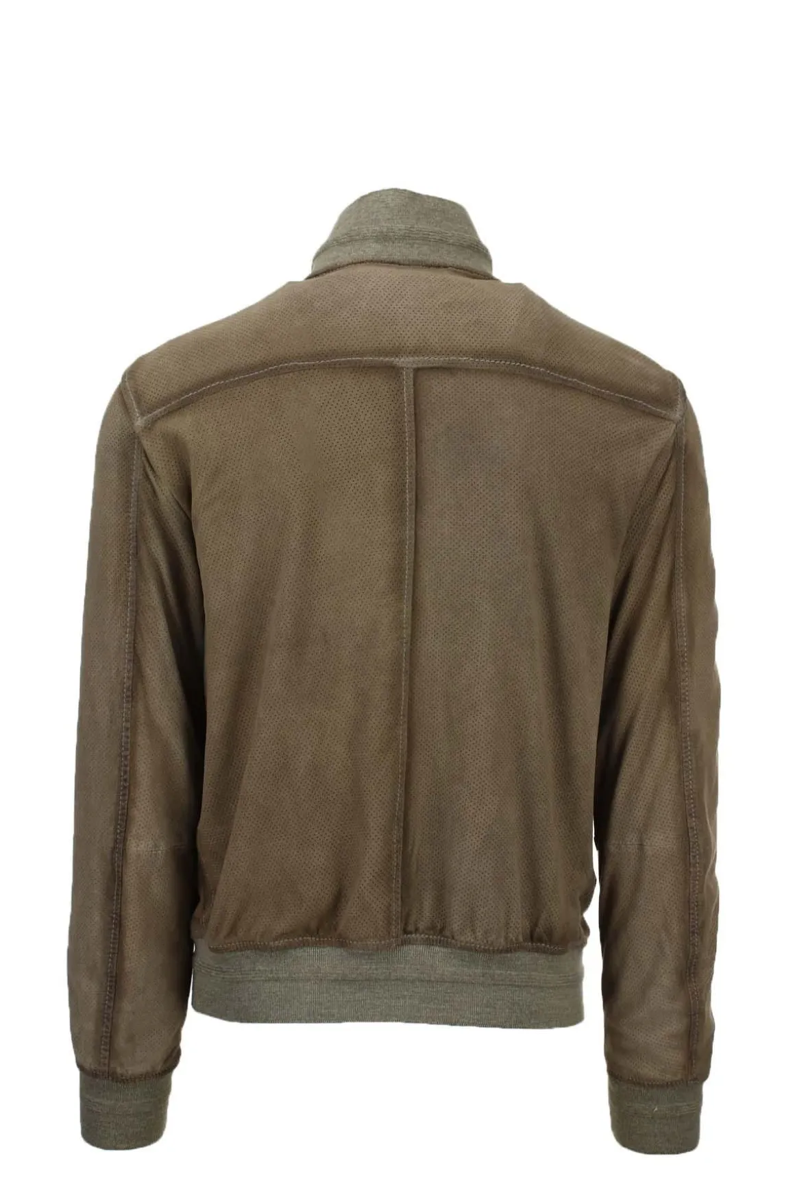 Giubbotto in pelle scamosciata microforata