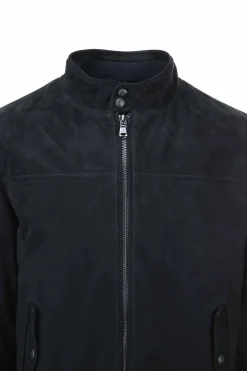 Giubbotto in pelle scamosciata imbottito