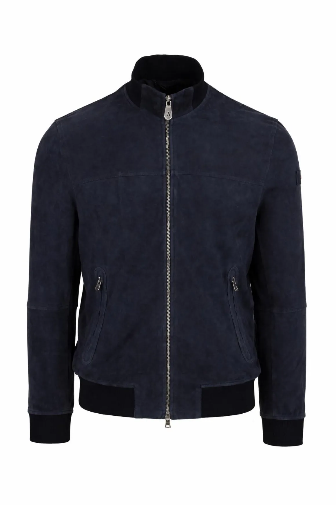 Giubbotto Uomo Sands in Suede Collo Alto Zip Argento