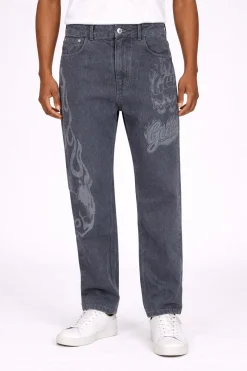 Jeans 5 tasche Uomo con Stampa e Logo