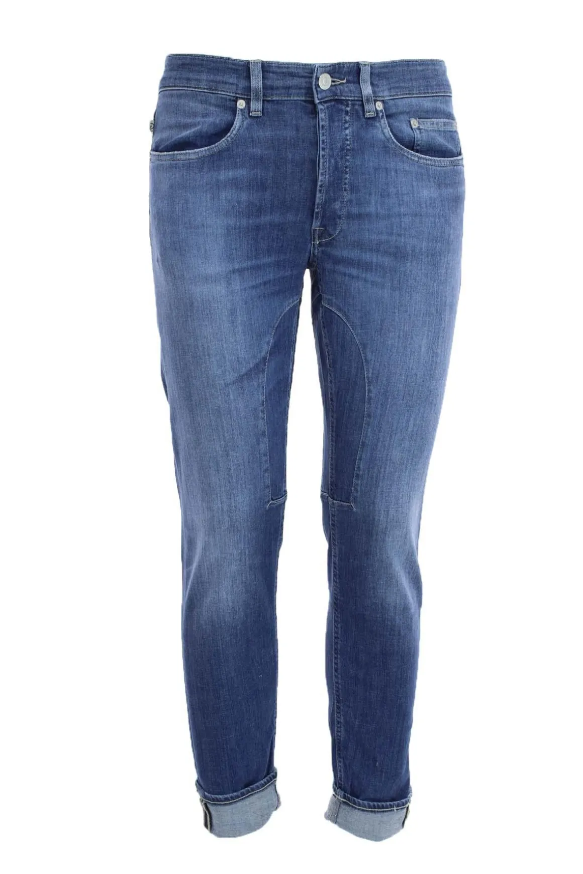 Jeans denim 5 tasche con toppe