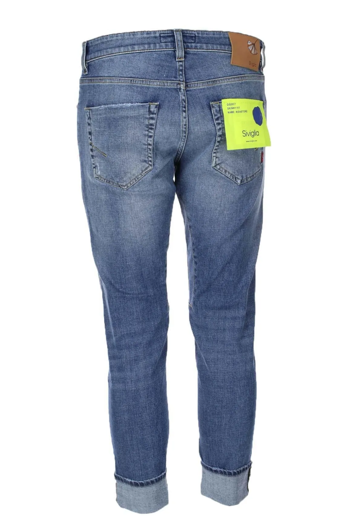 Jeans denim 5 tasche con toppe