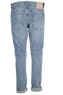 Jeans denim 5 tasche con toppe